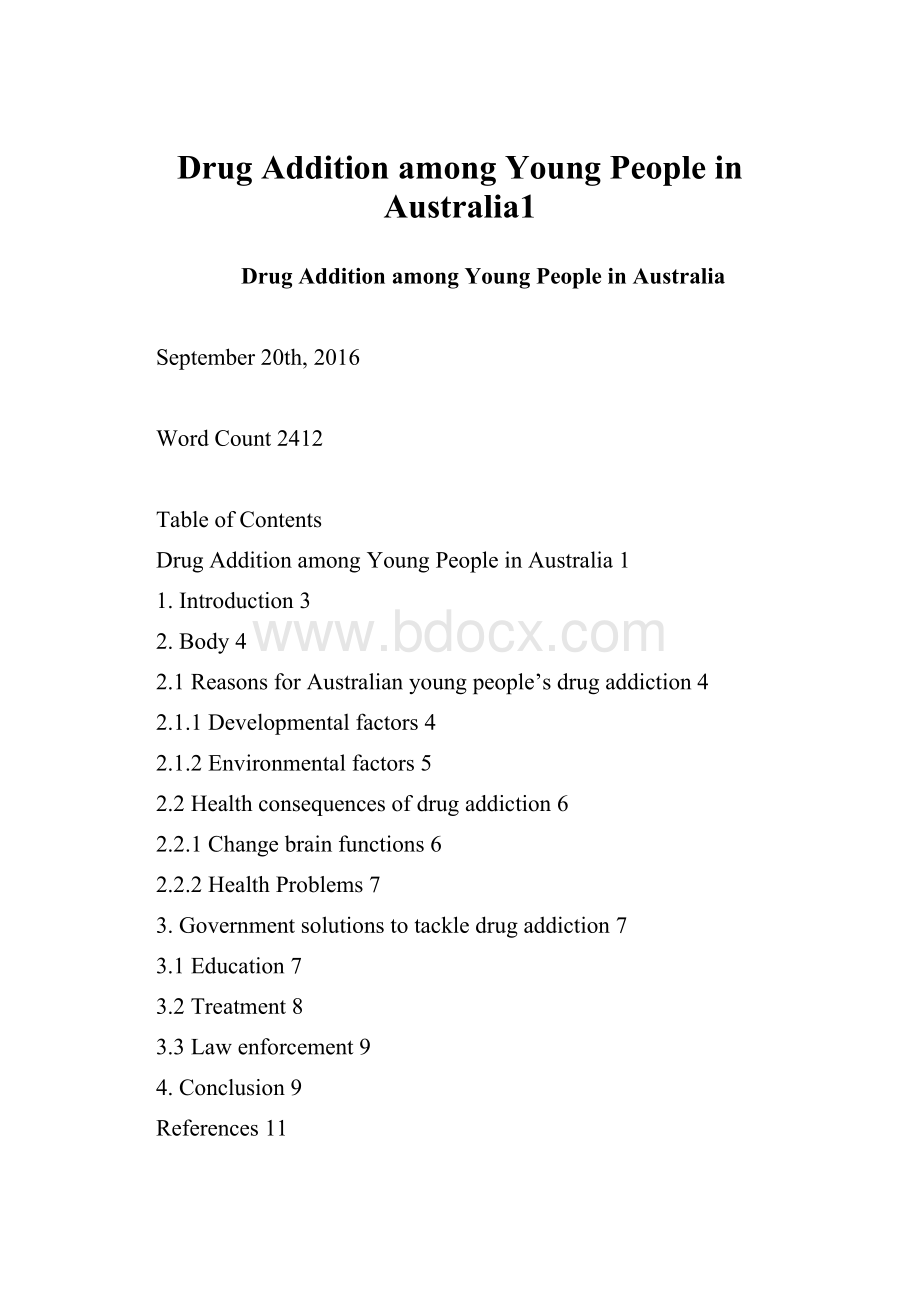 Drug Addition among Young People in Australia1.docx