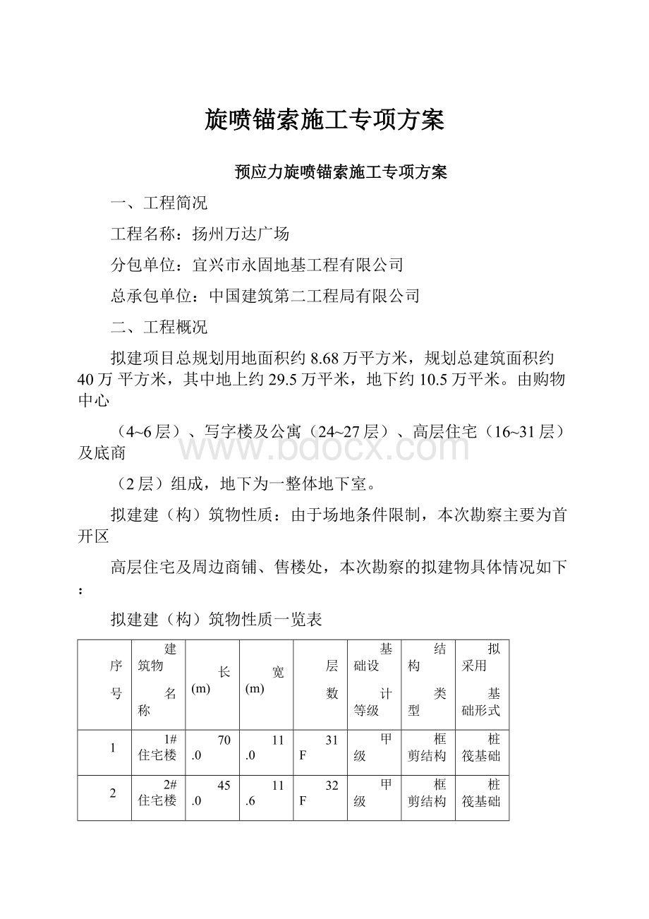 旋喷锚索施工专项方案.docx