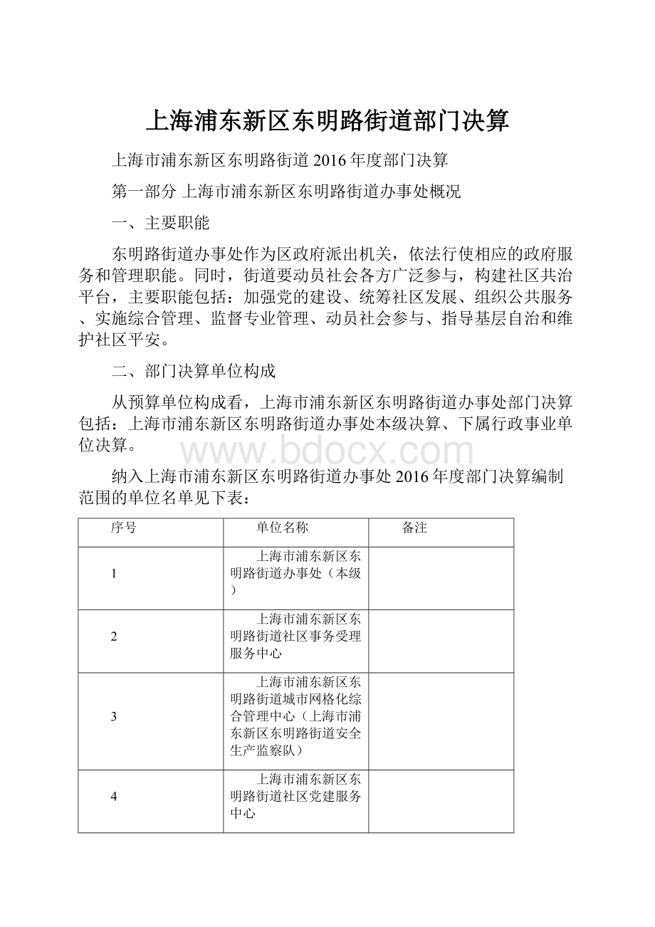 上海浦东新区东明路街道部门决算.docx_第1页