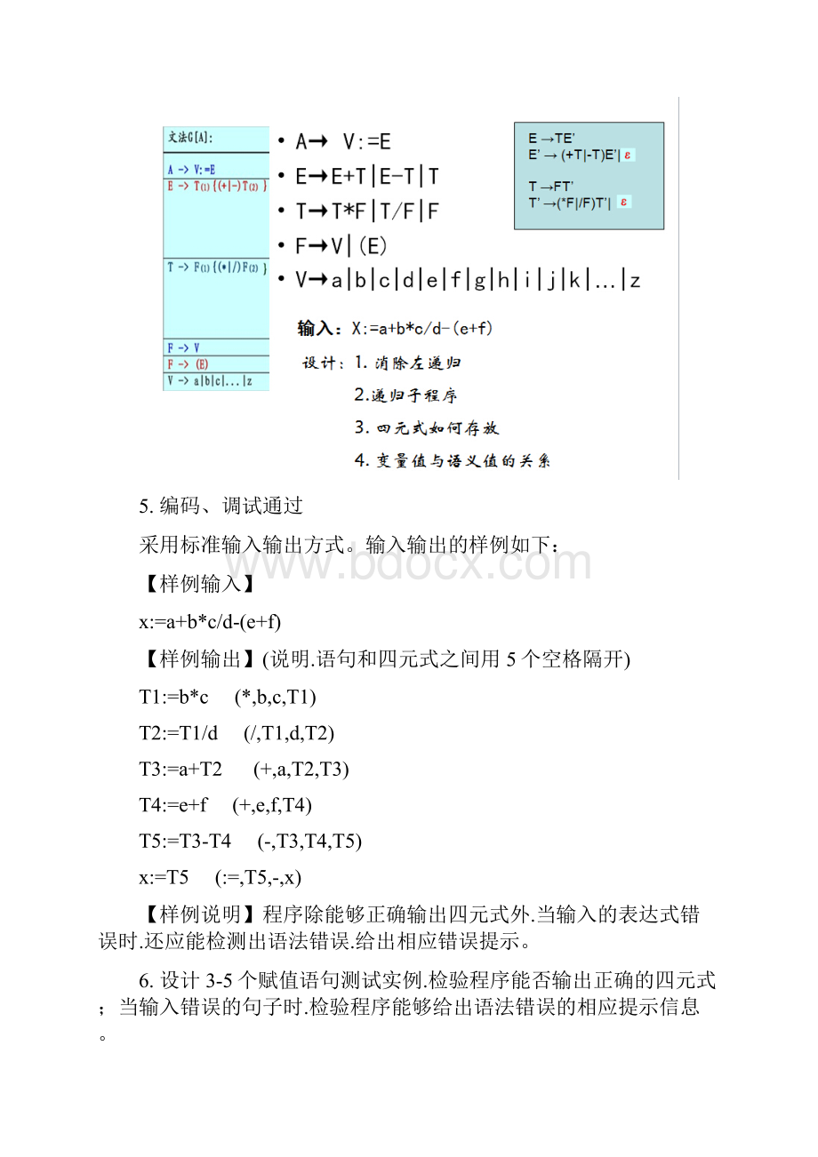 递归下降语法分析程序设计说明书.docx_第2页