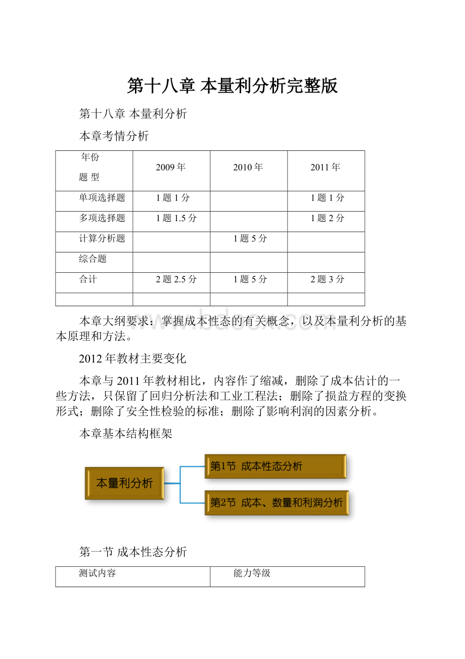 第十八章本量利分析完整版.docx