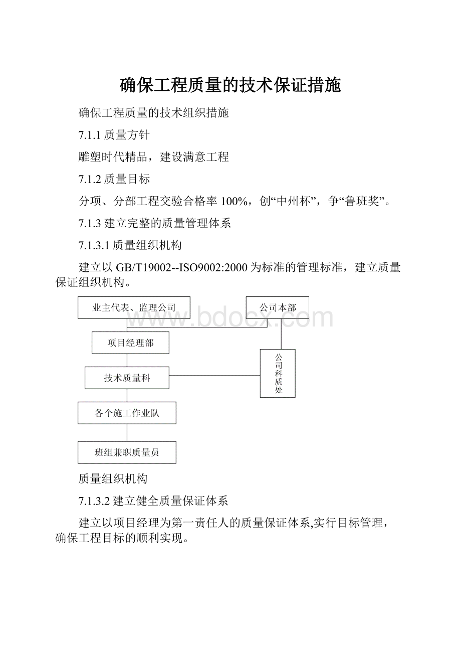 确保工程质量的技术保证措施.docx_第1页