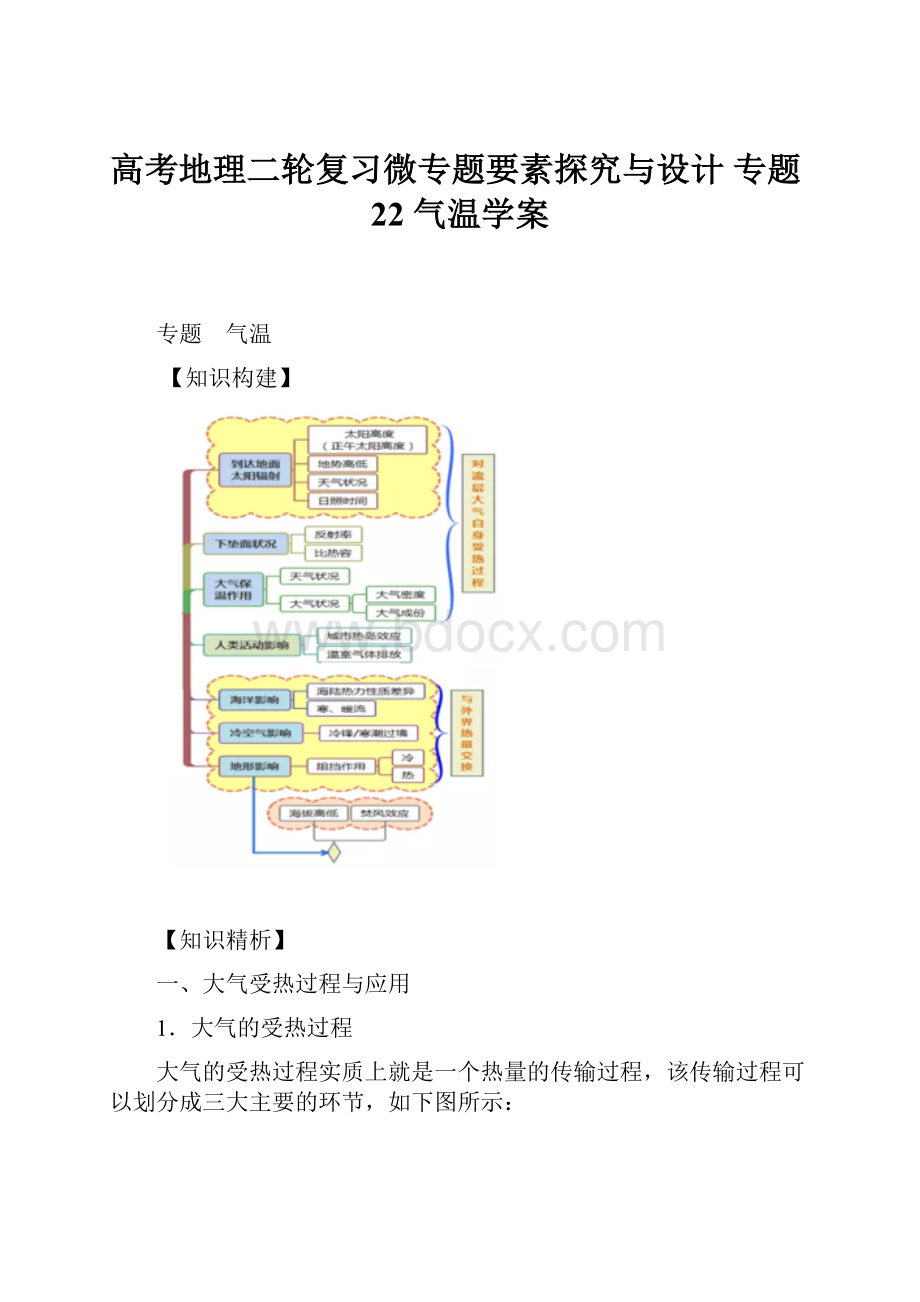 高考地理二轮复习微专题要素探究与设计 专题22 气温学案.docx_第1页