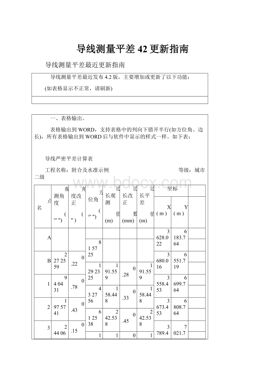 导线测量平差42更新指南.docx