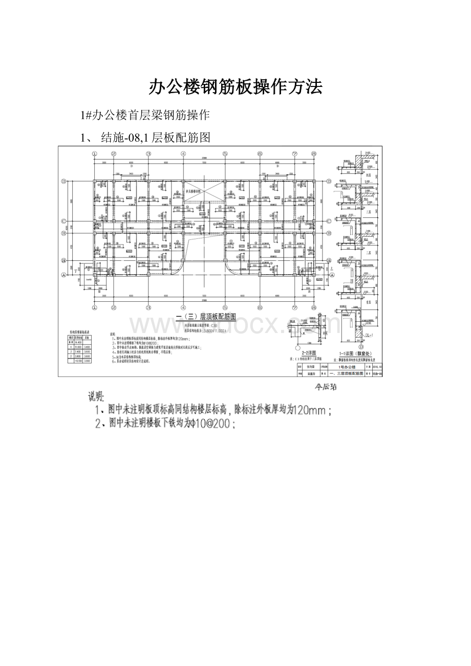 办公楼钢筋板操作方法.docx_第1页