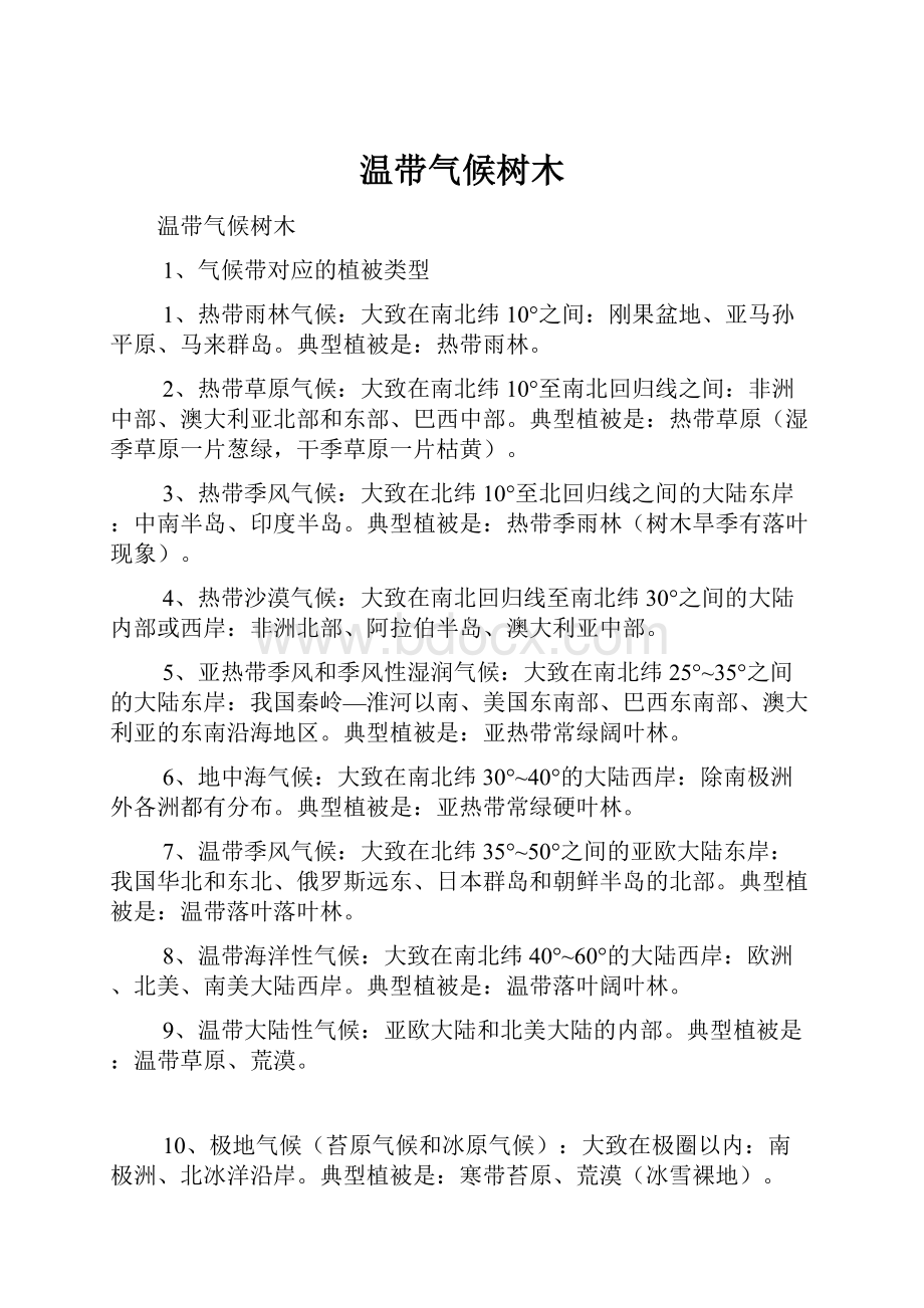 温带气候树木.docx_第1页