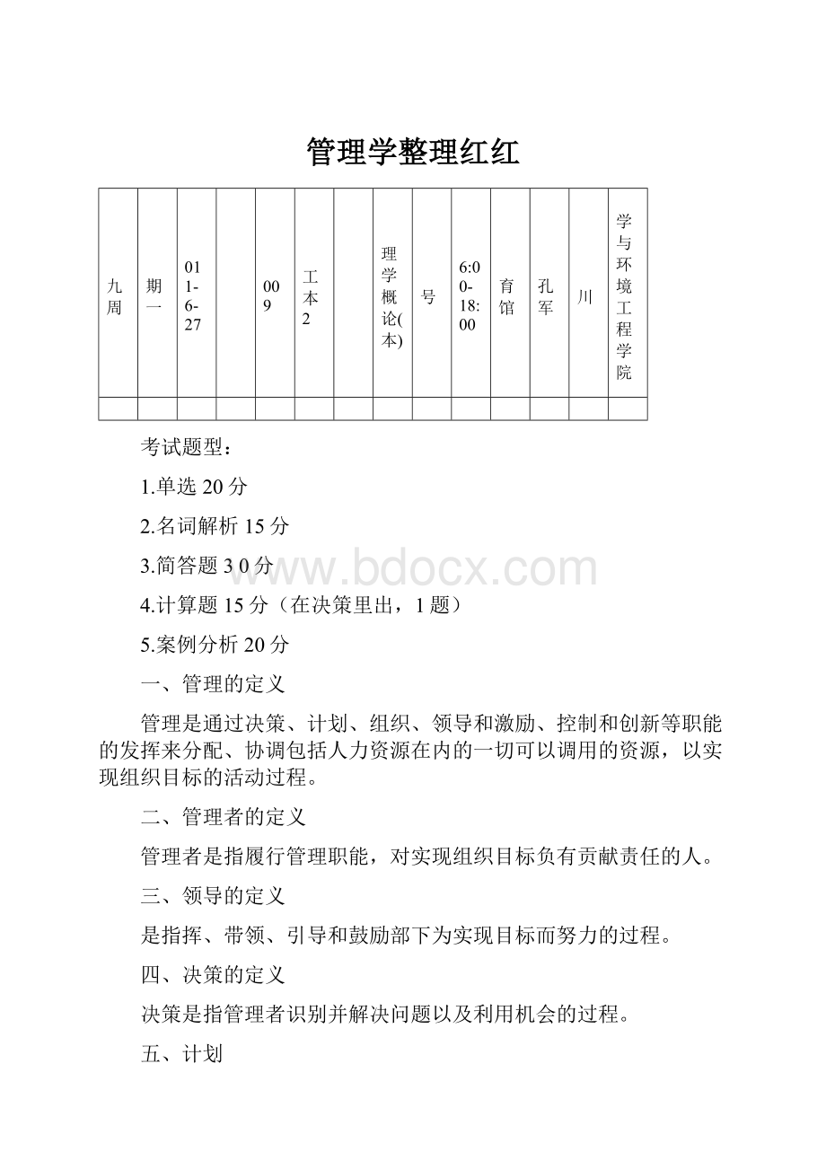 管理学整理红红.docx