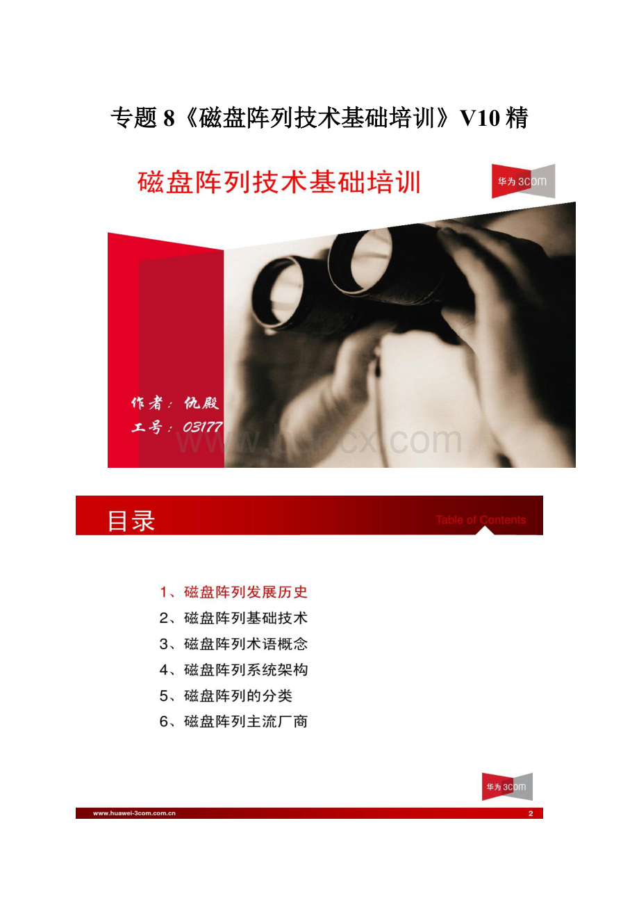 专题8《磁盘阵列技术基础培训》V10精.docx