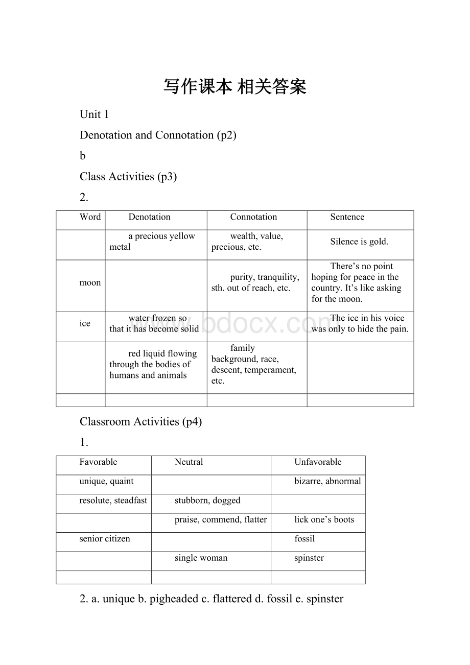 写作课本 相关答案.docx_第1页