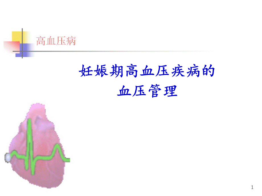 妊娠期高血压疾病的血压管理.ppt