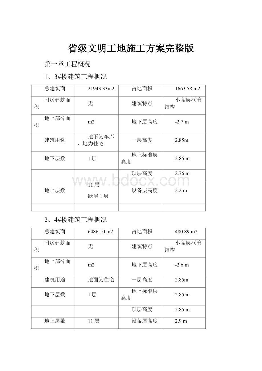 省级文明工地施工方案完整版.docx