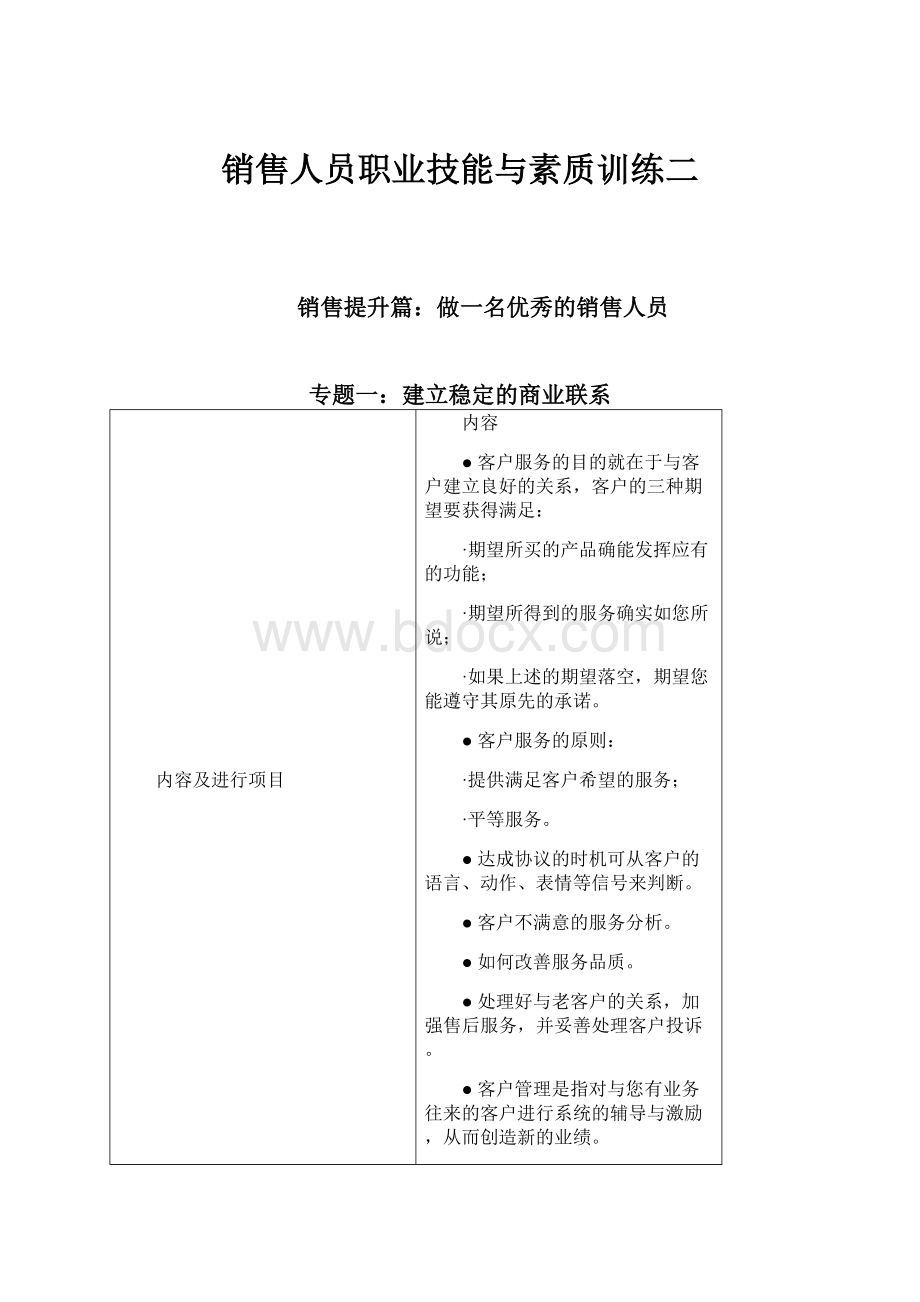 销售人员职业技能与素质训练二.docx_第1页