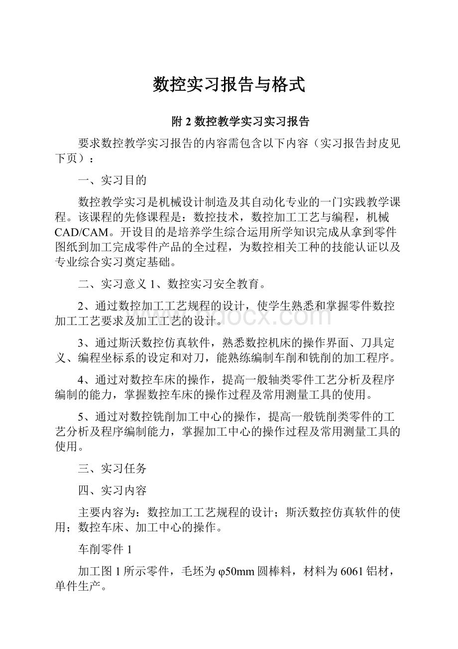 数控实习报告与格式.docx