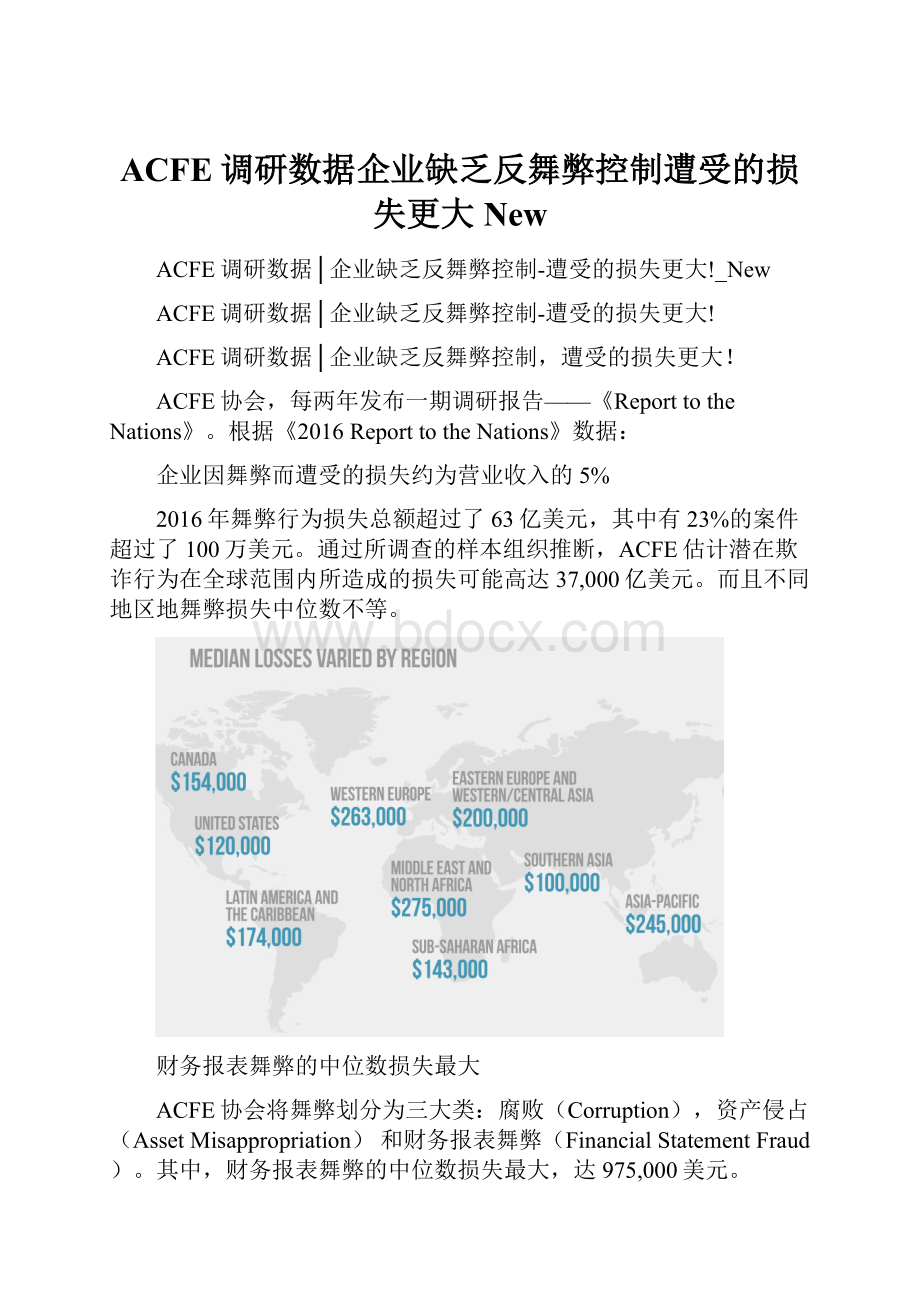 ACFE调研数据企业缺乏反舞弊控制遭受的损失更大New.docx