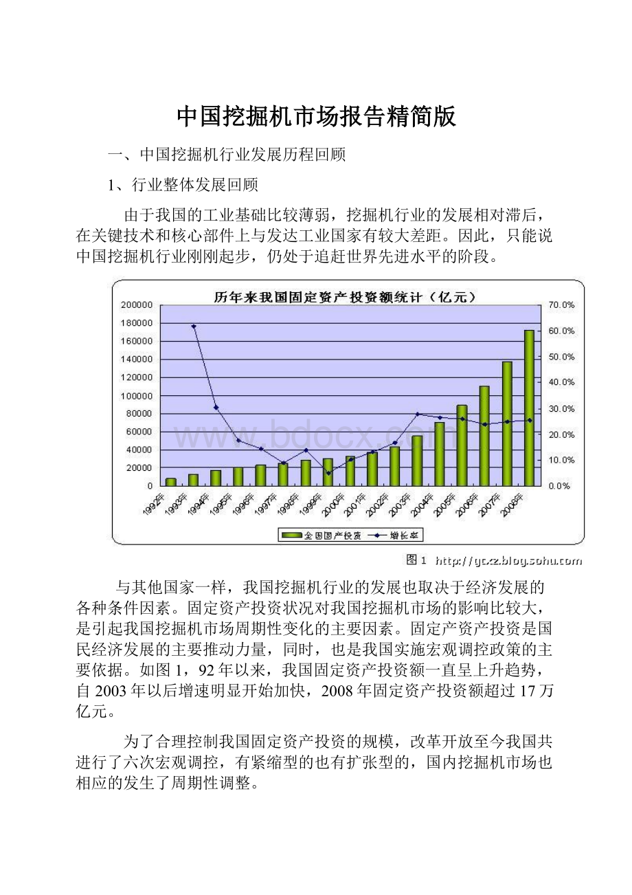 中国挖掘机市场报告精简版.docx
