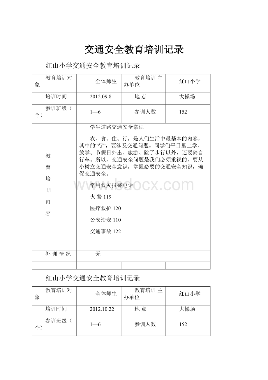 交通安全教育培训记录.docx