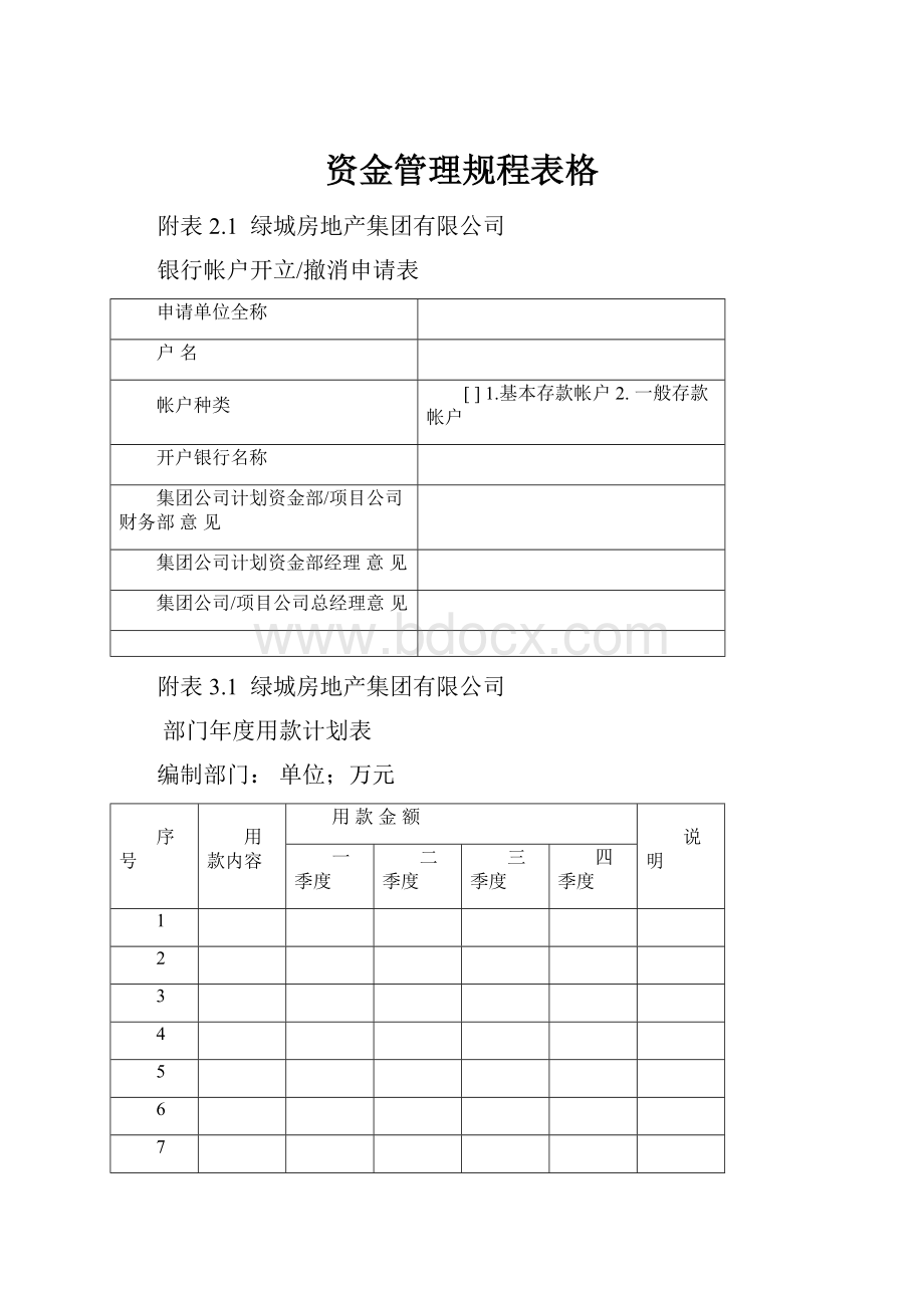 资金管理规程表格.docx