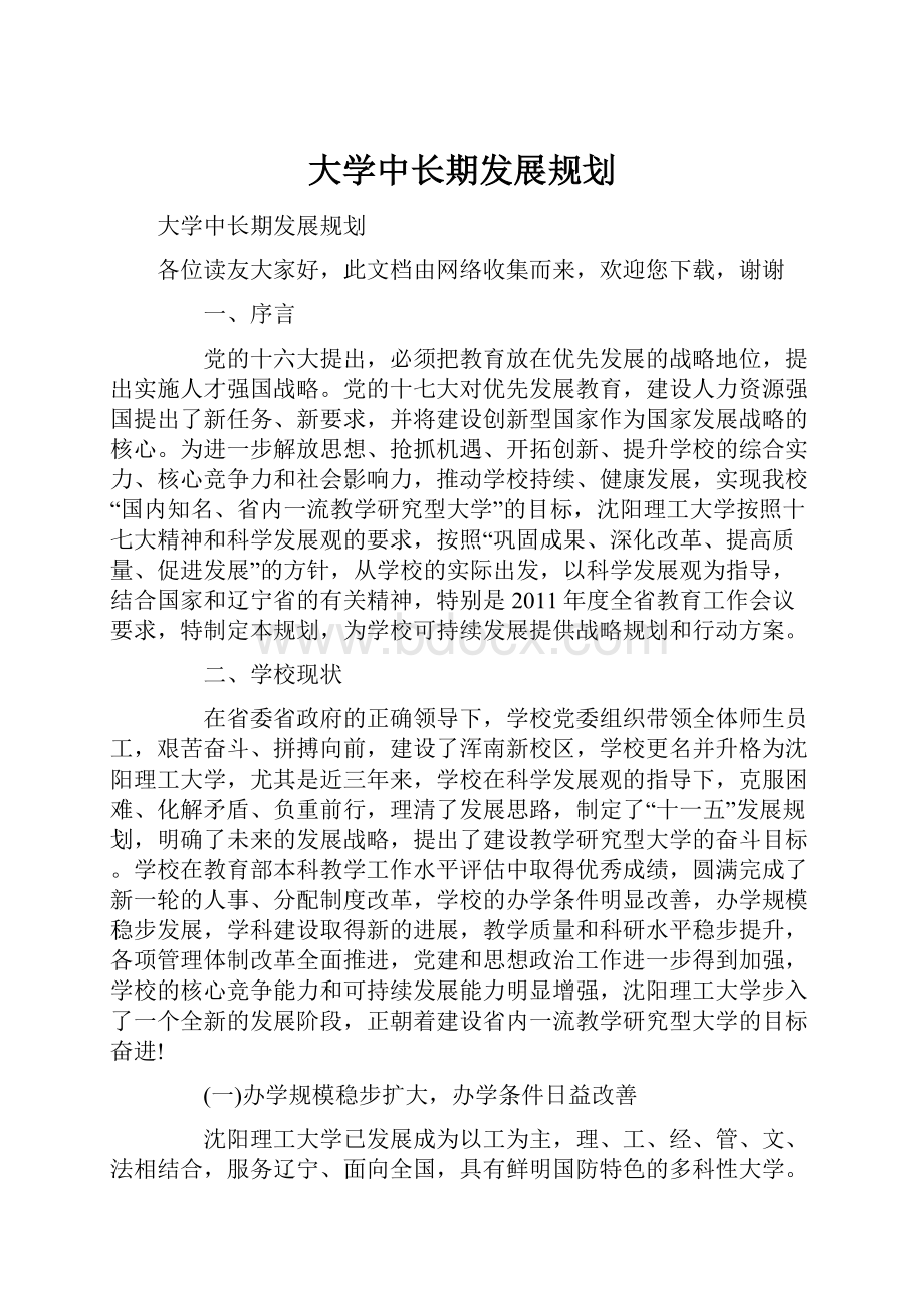 大学中长期发展规划.docx