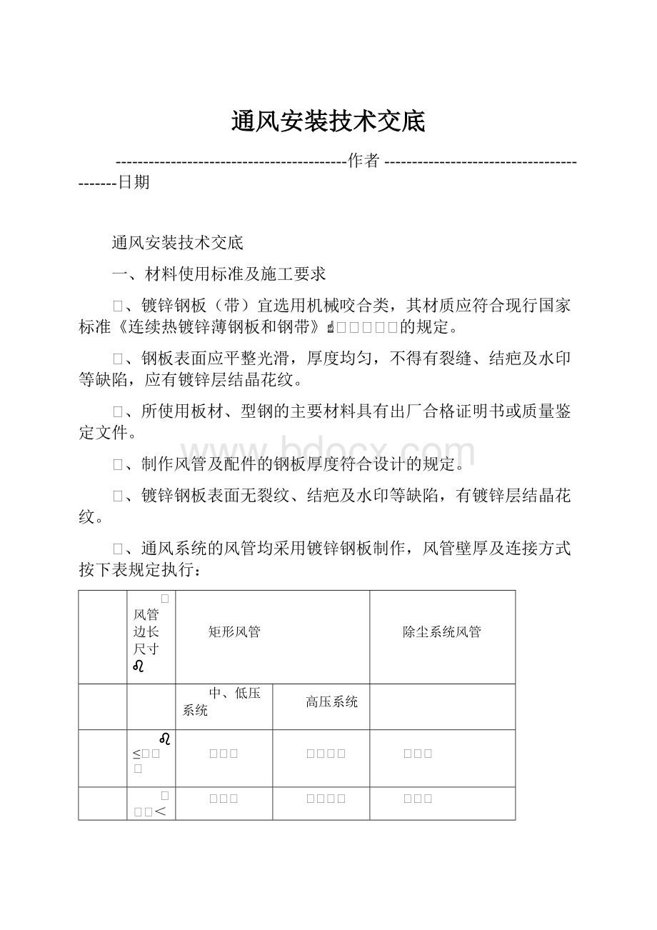 通风安装技术交底.docx