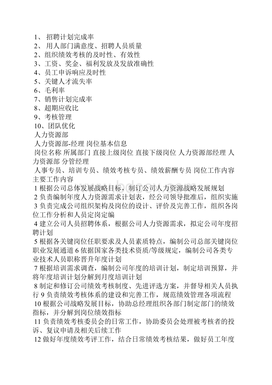 人力资源部职能及部门经理职责.docx_第2页