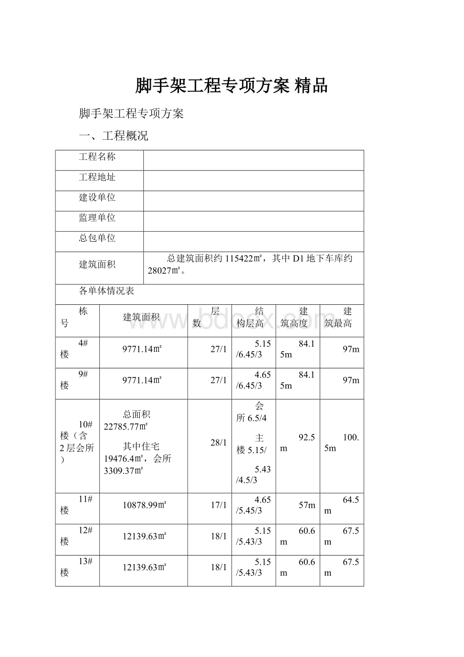 脚手架工程专项方案 精品.docx_第1页