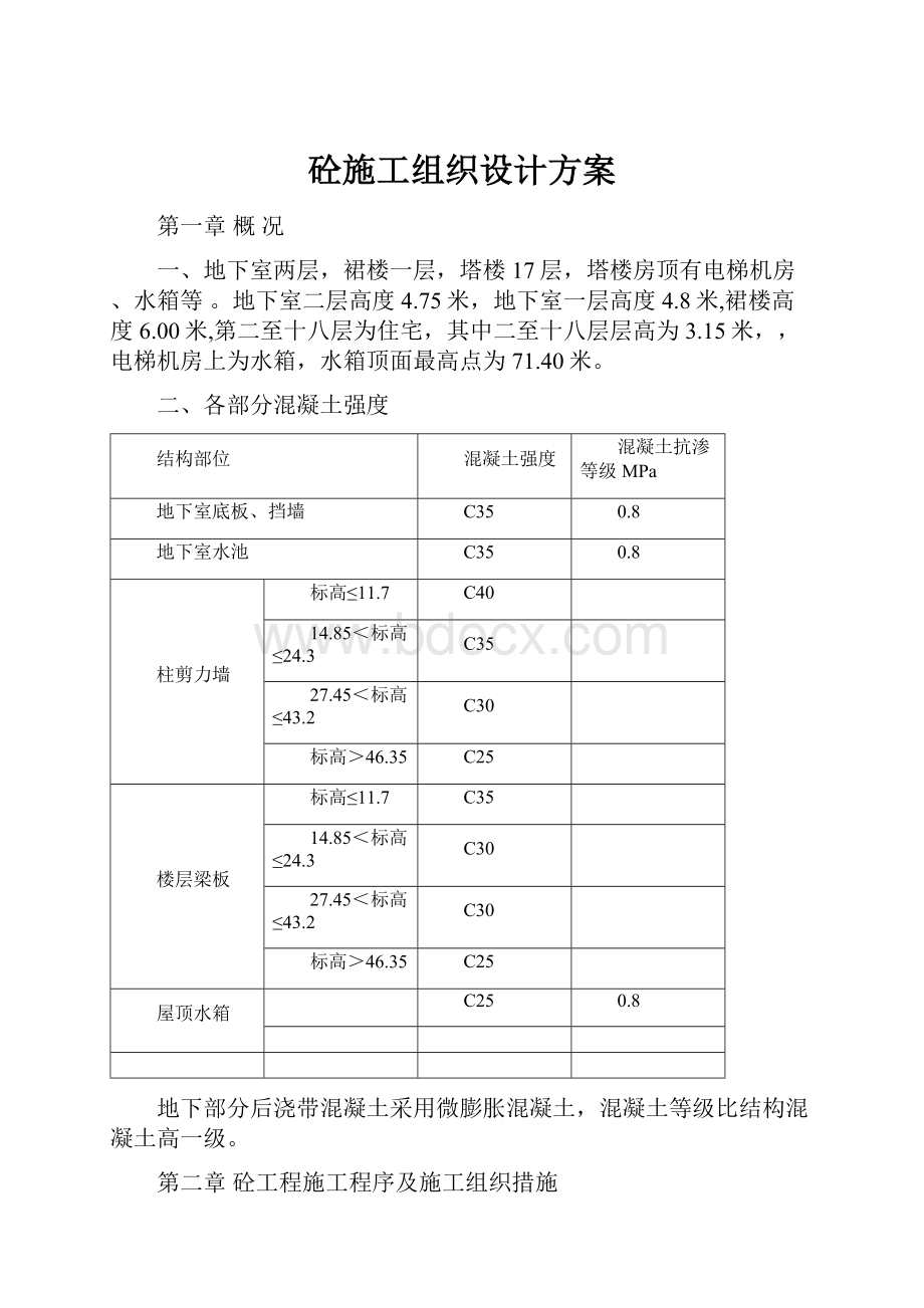 砼施工组织设计方案.docx