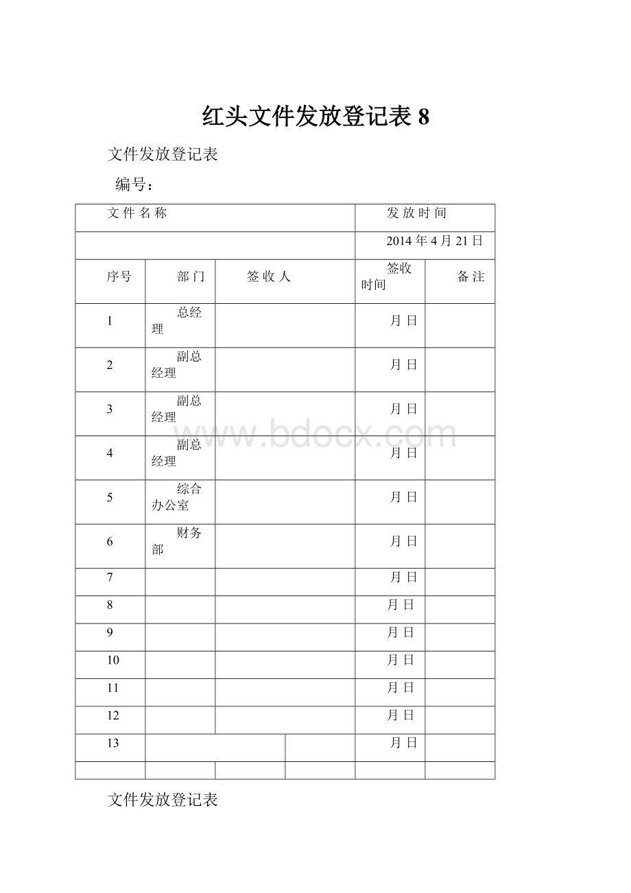 红头文件发放登记表8.docx_第1页