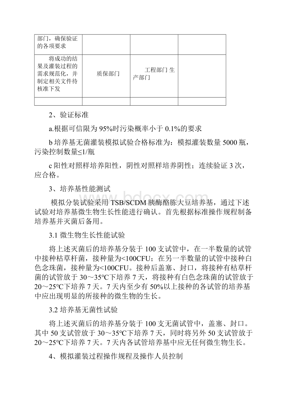 冻干粉针剂培养基无菌灌装模拟试验验证方案.docx_第3页