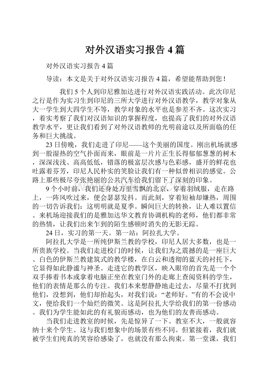 对外汉语实习报告4篇.docx