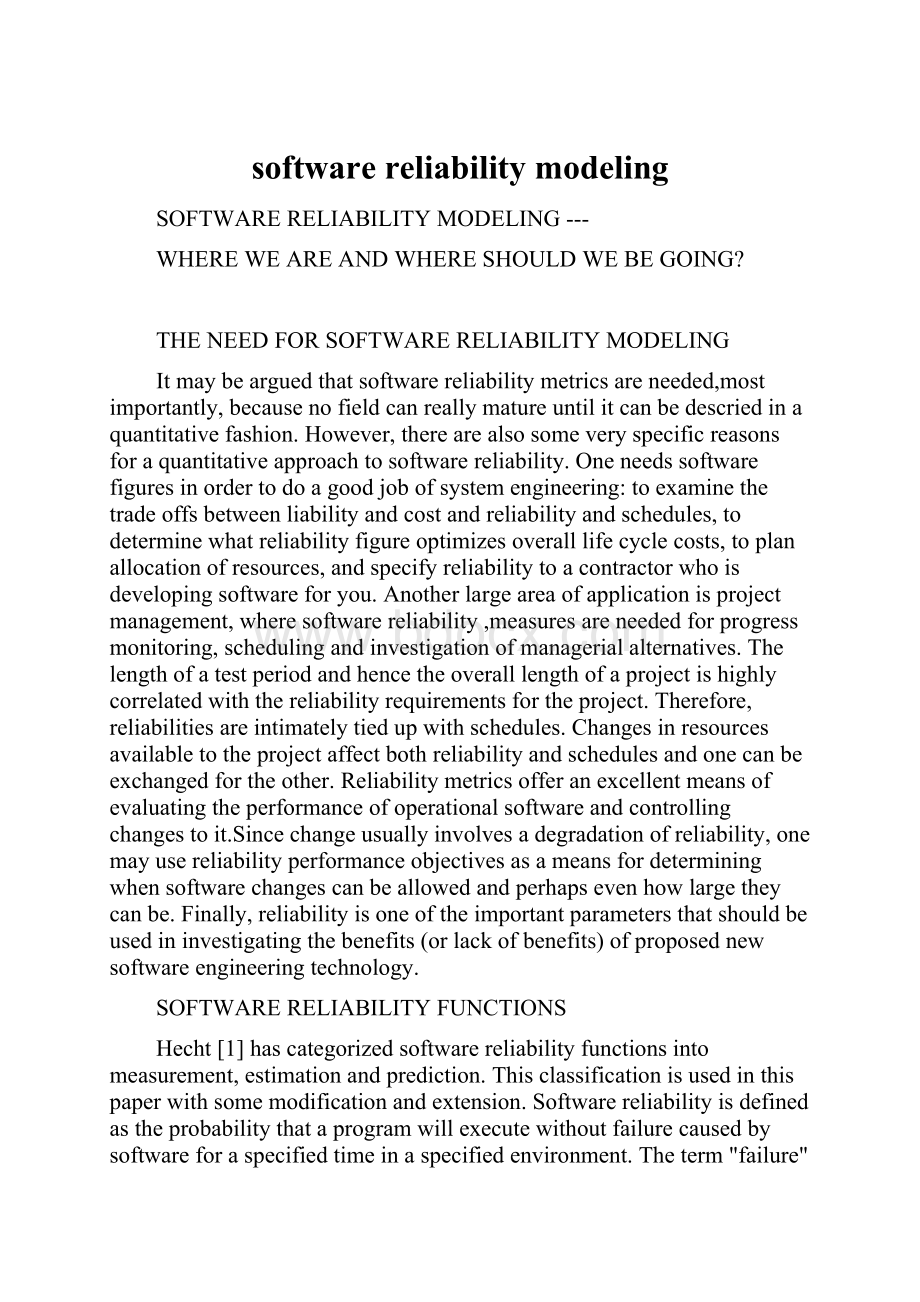 software reliability modeling.docx