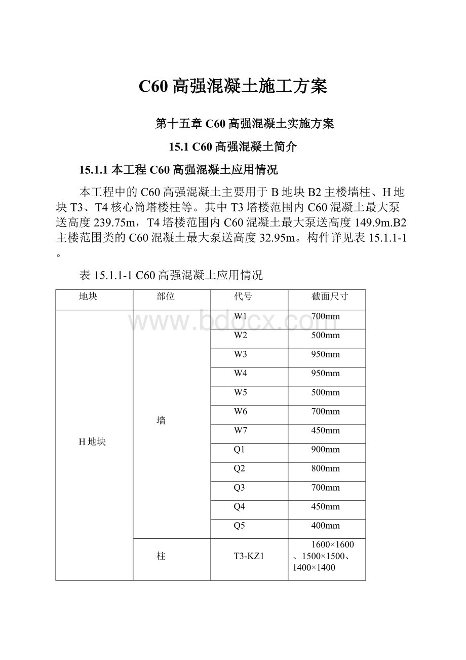 C60高强混凝土施工方案.docx