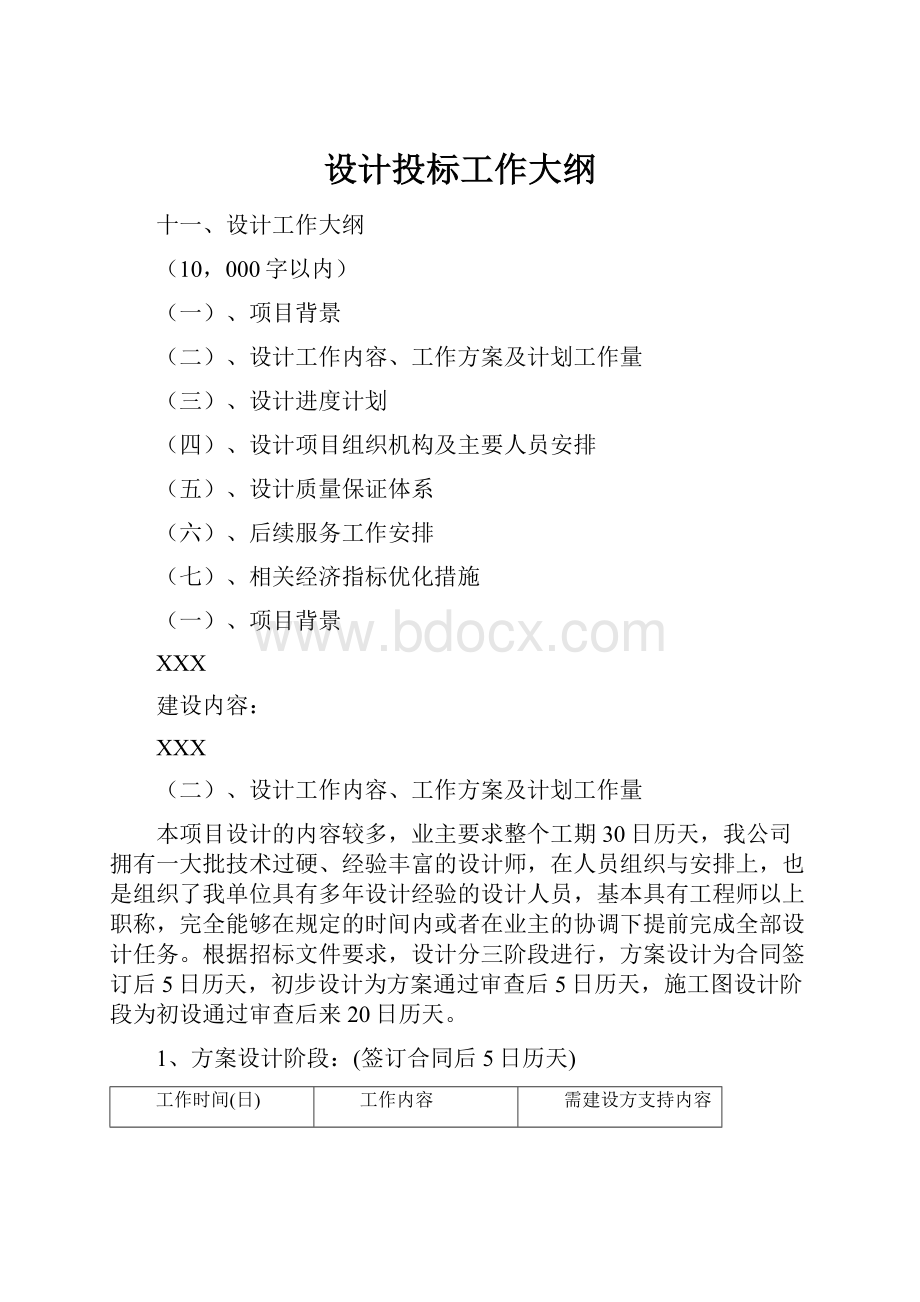 设计投标工作大纲.docx