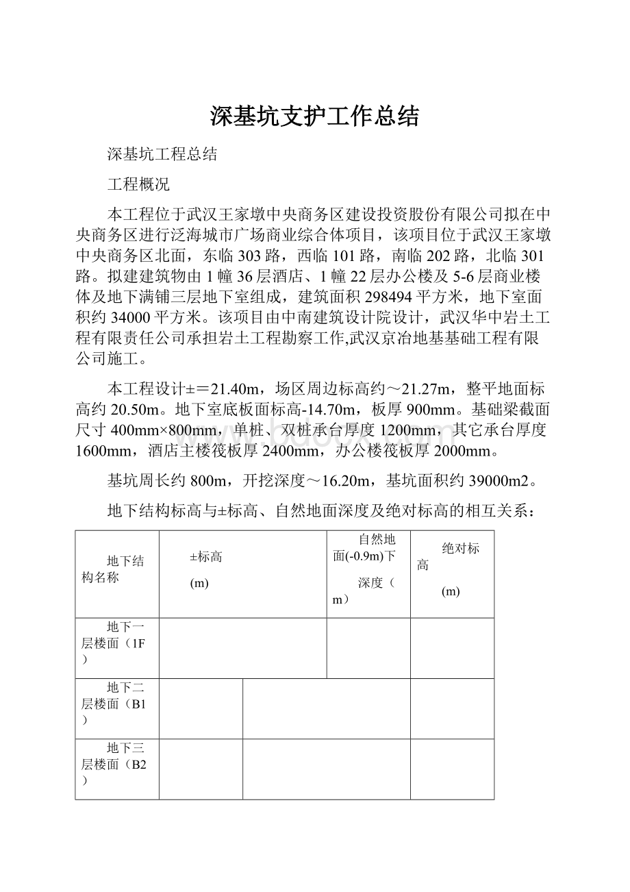 深基坑支护工作总结.docx