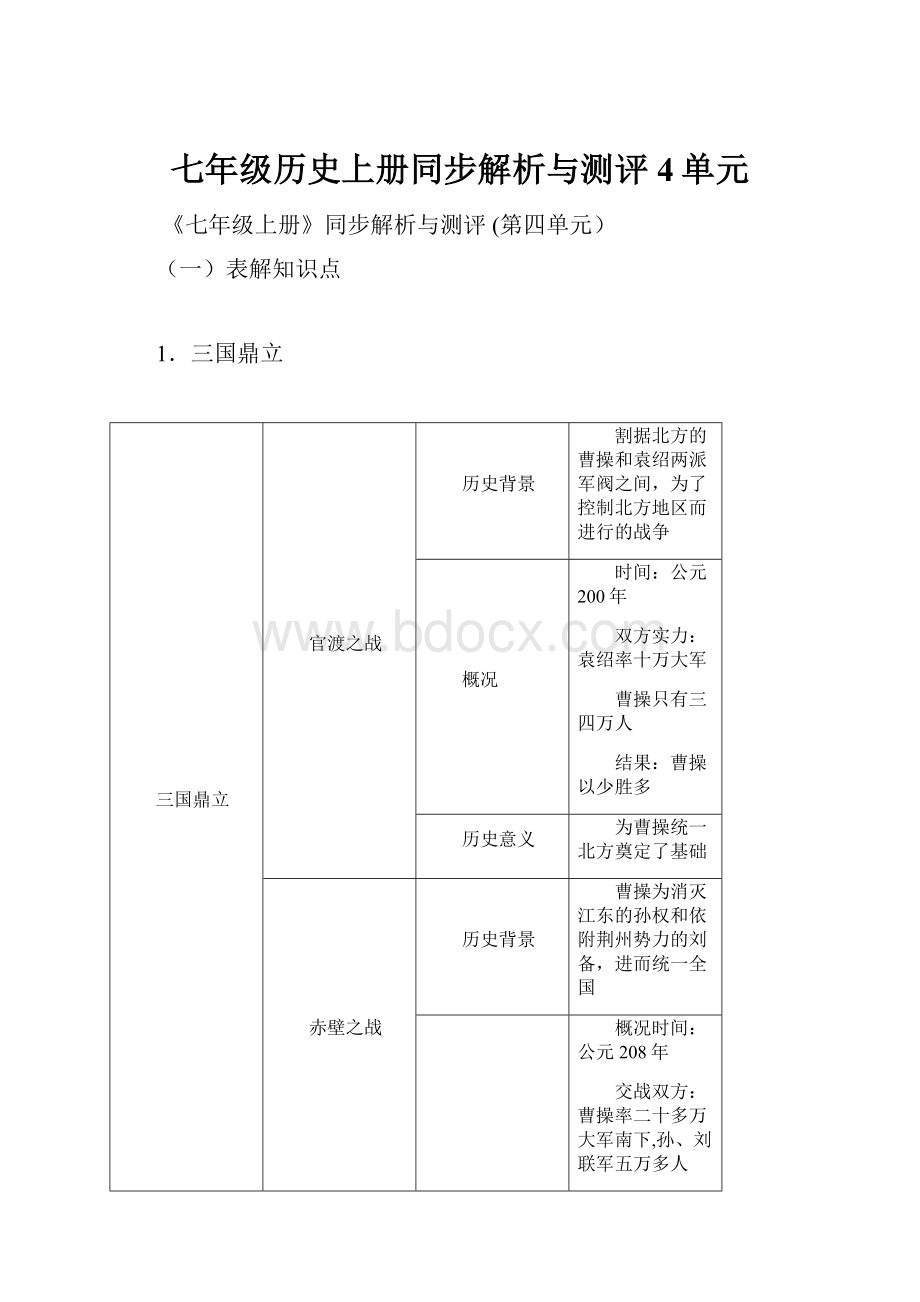 七年级历史上册同步解析与测评4单元.docx_第1页