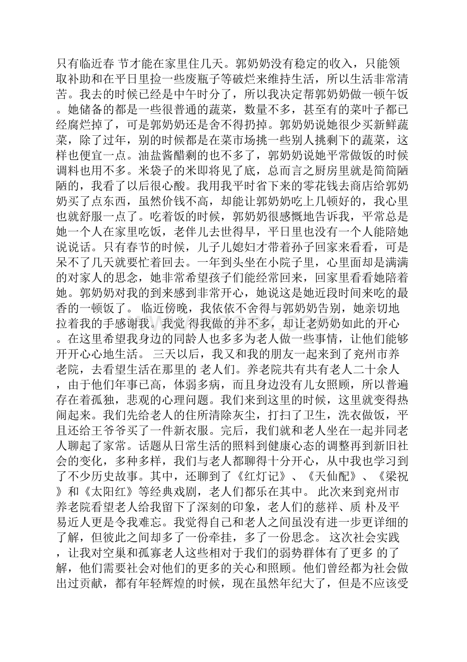 大学生社会实践心得慰问老人5篇.docx_第2页