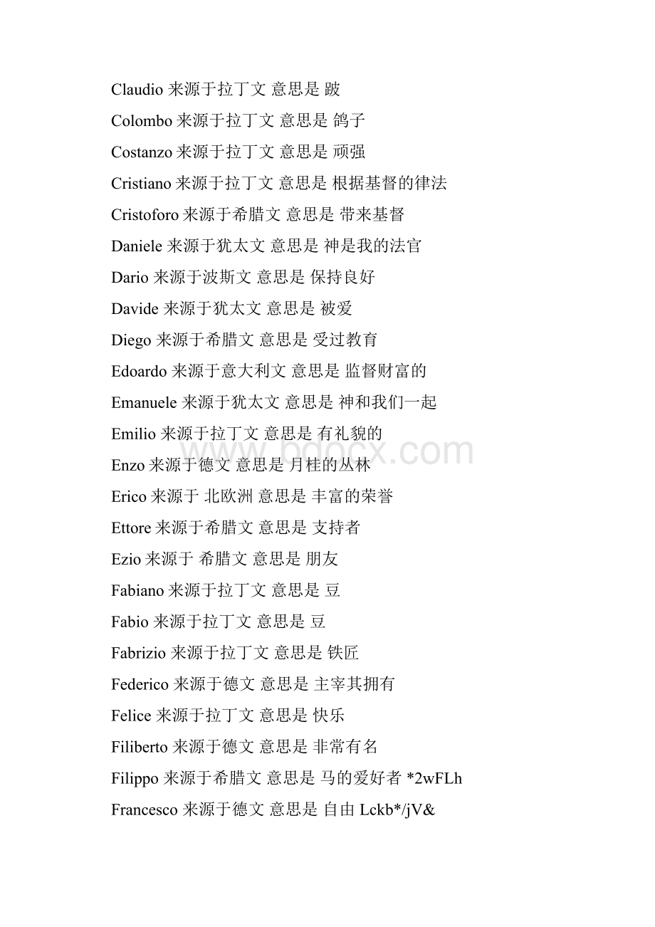 常见意大利语人名大全来源涵义表.docx_第2页