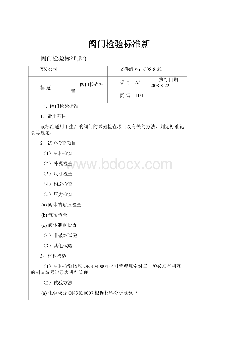 阀门检验标准新.docx