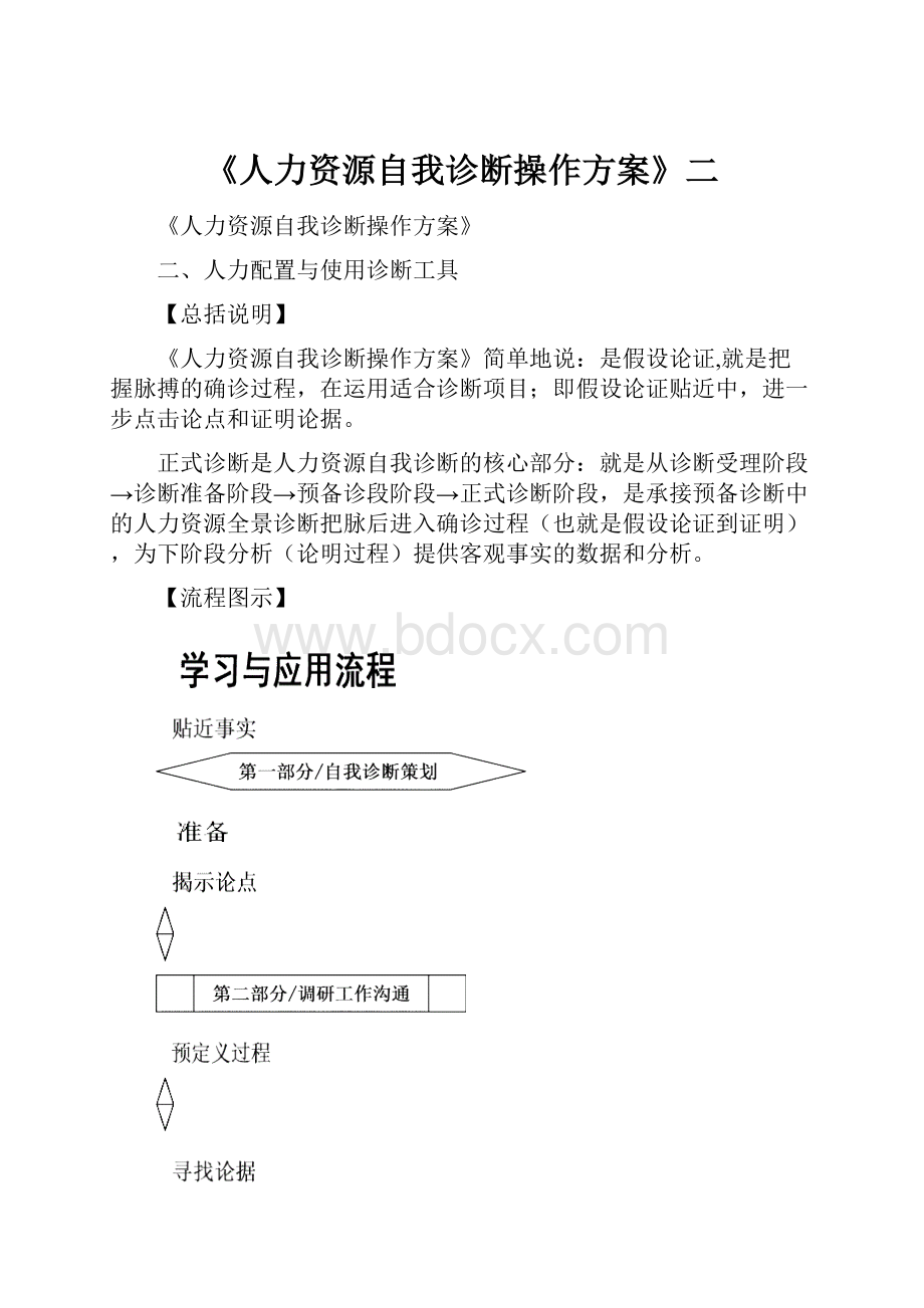 《人力资源自我诊断操作方案》二.docx