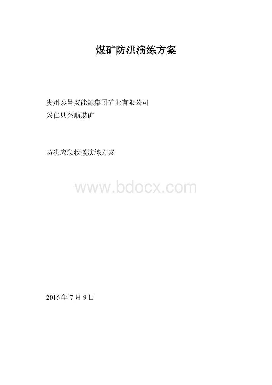 煤矿防洪演练方案.docx