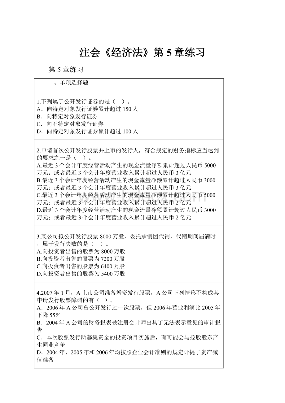 注会《经济法》第5章练习.docx