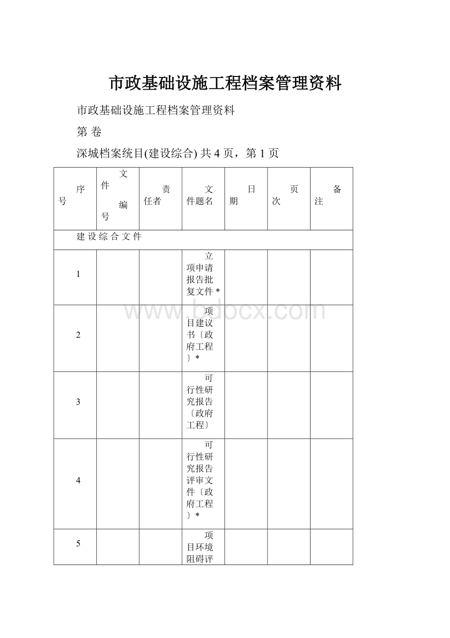 市政基础设施工程档案管理资料.docx_第1页