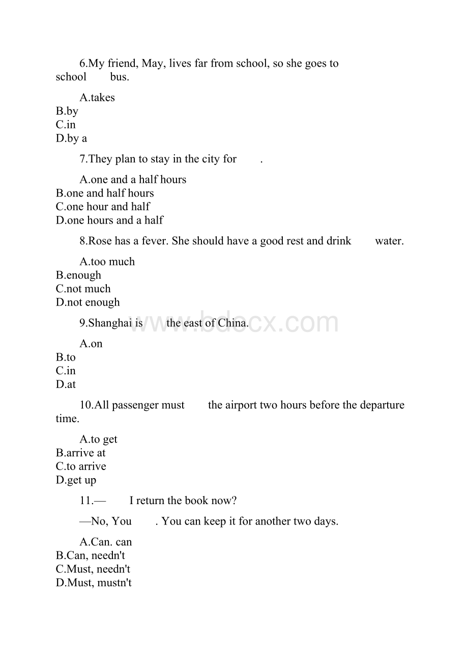 新版六年级英语下册试题Module1 City life 单元测试 牛津上海版含答案.docx_第2页