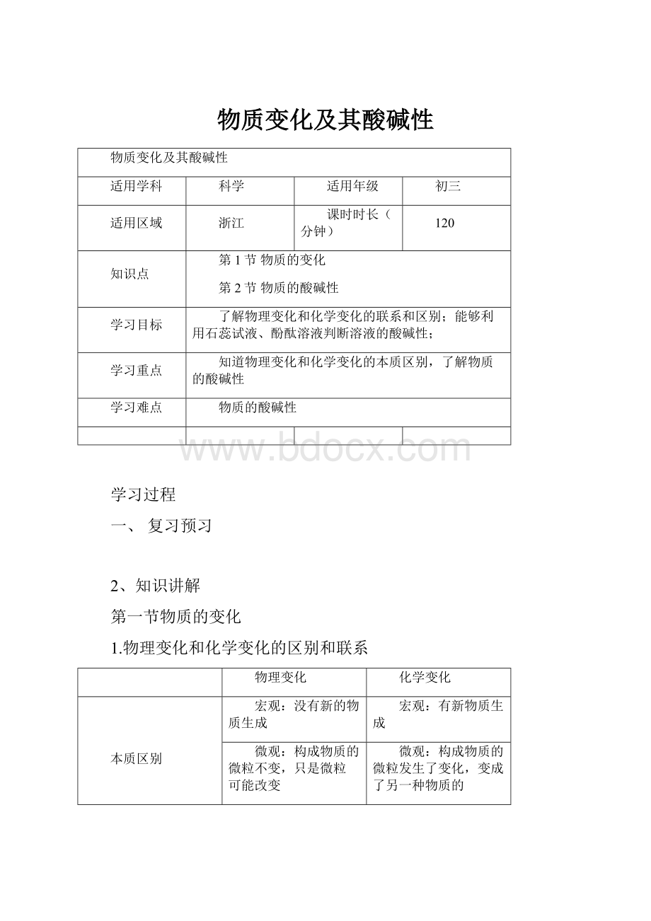 物质变化及其酸碱性.docx