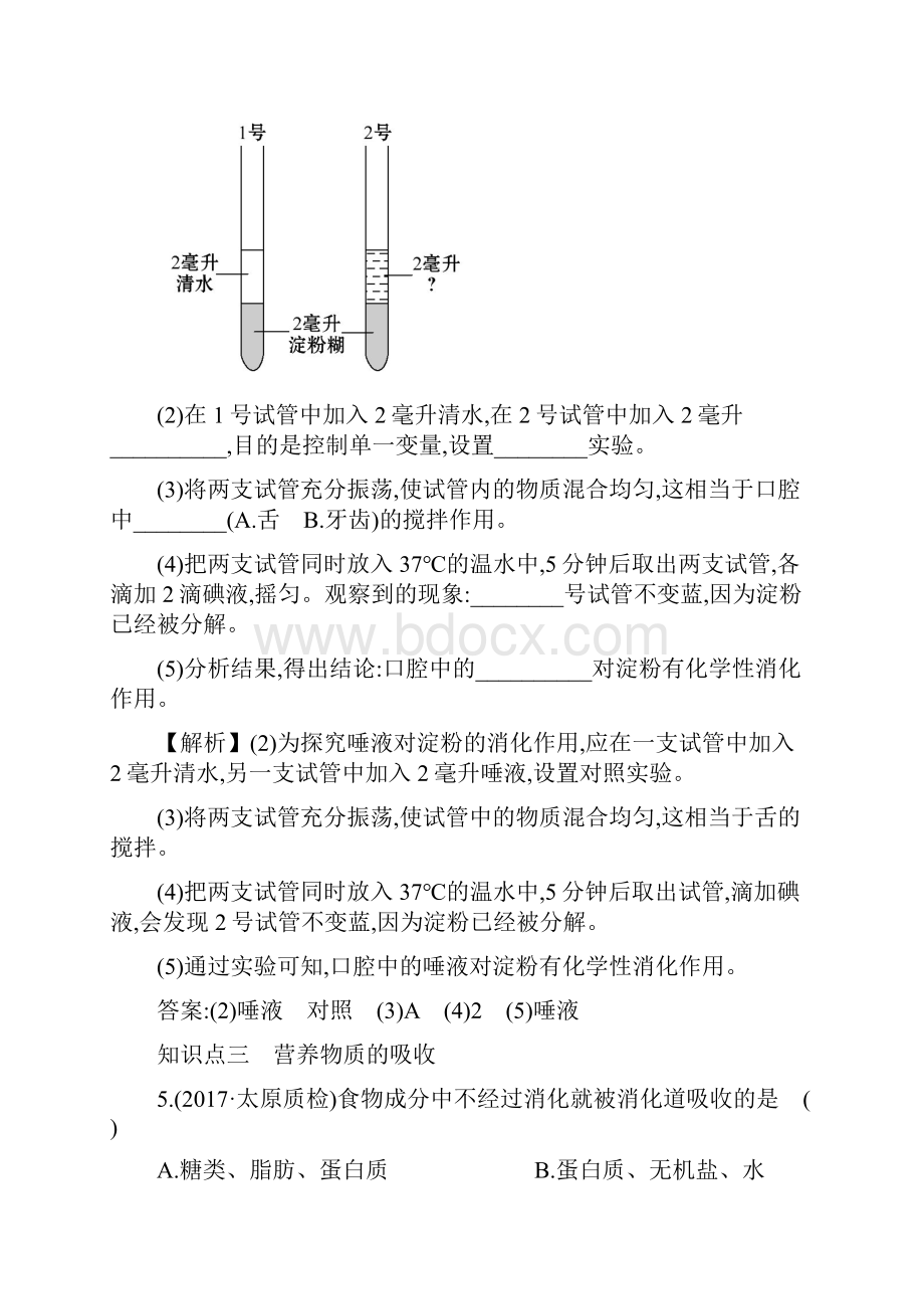 七年级生物下册422消化和吸收一课三练提能培优新版新人教版.docx_第3页