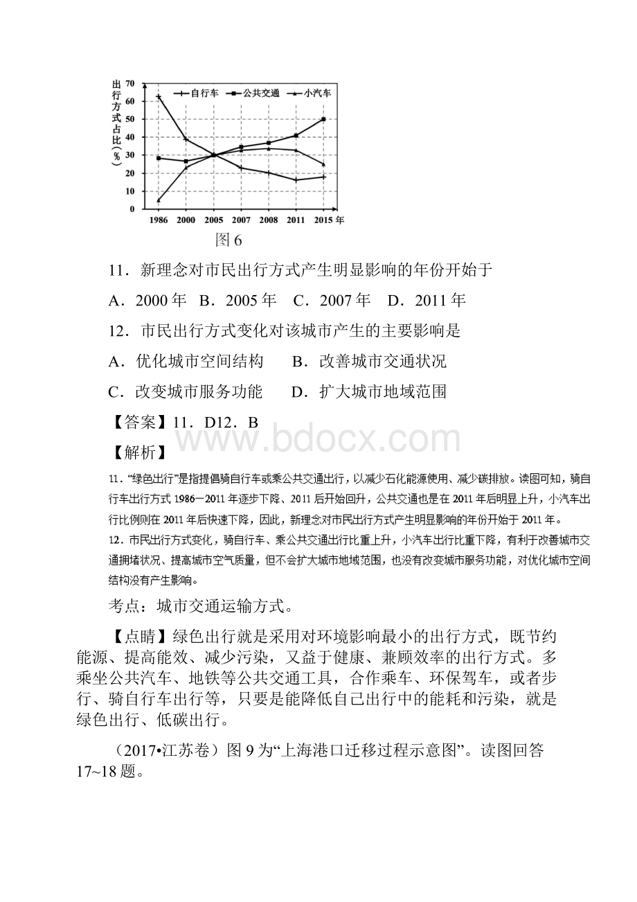 三年高考地理试题分项解析专题10交通Word版含答案.docx_第3页