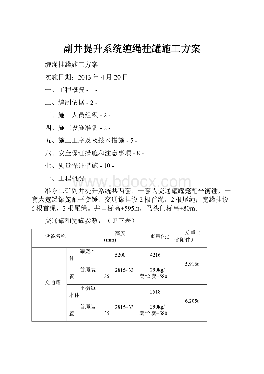 副井提升系统缠绳挂罐施工方案.docx