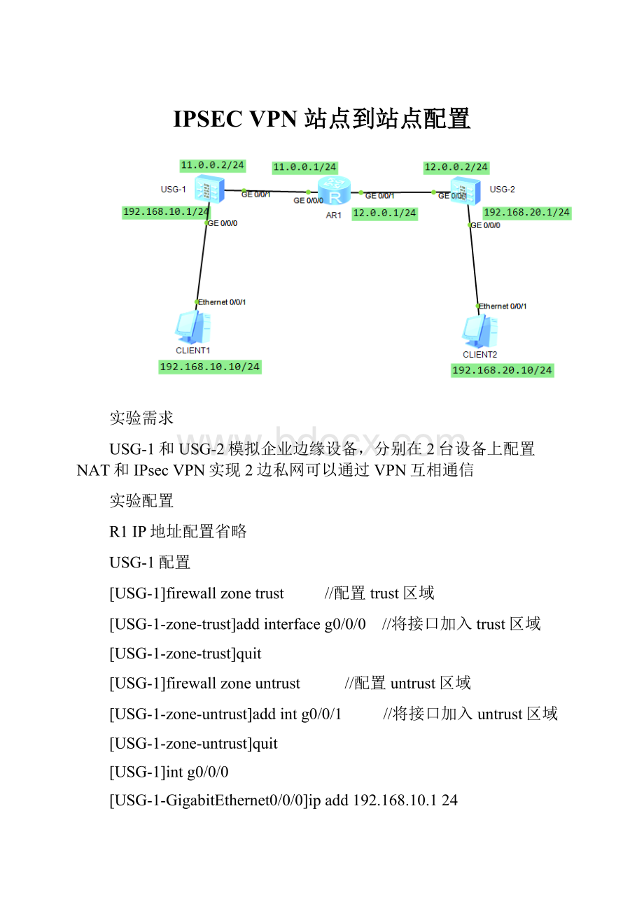 IPSEC VPN 站点到站点配置.docx