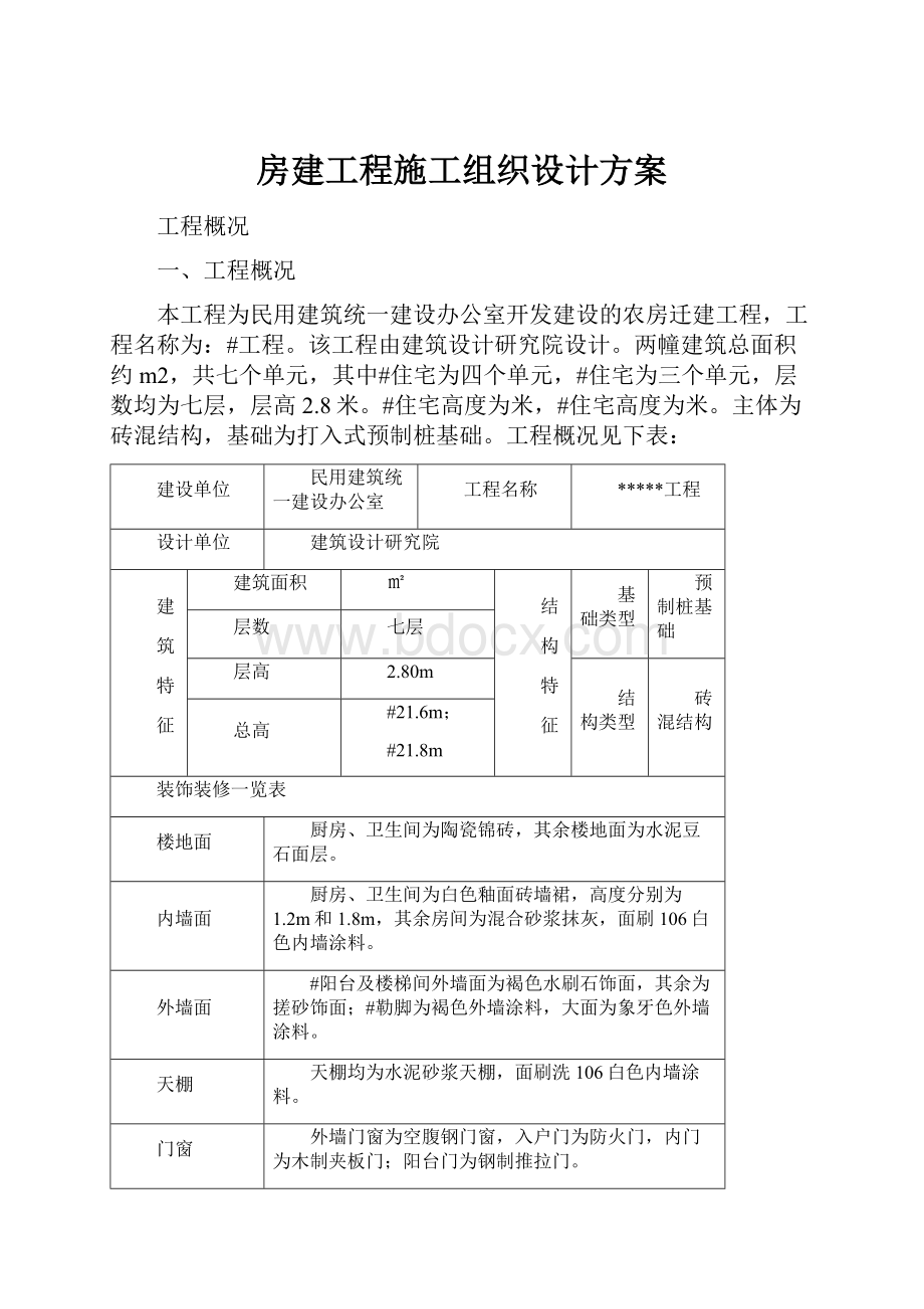 房建工程施工组织设计方案.docx