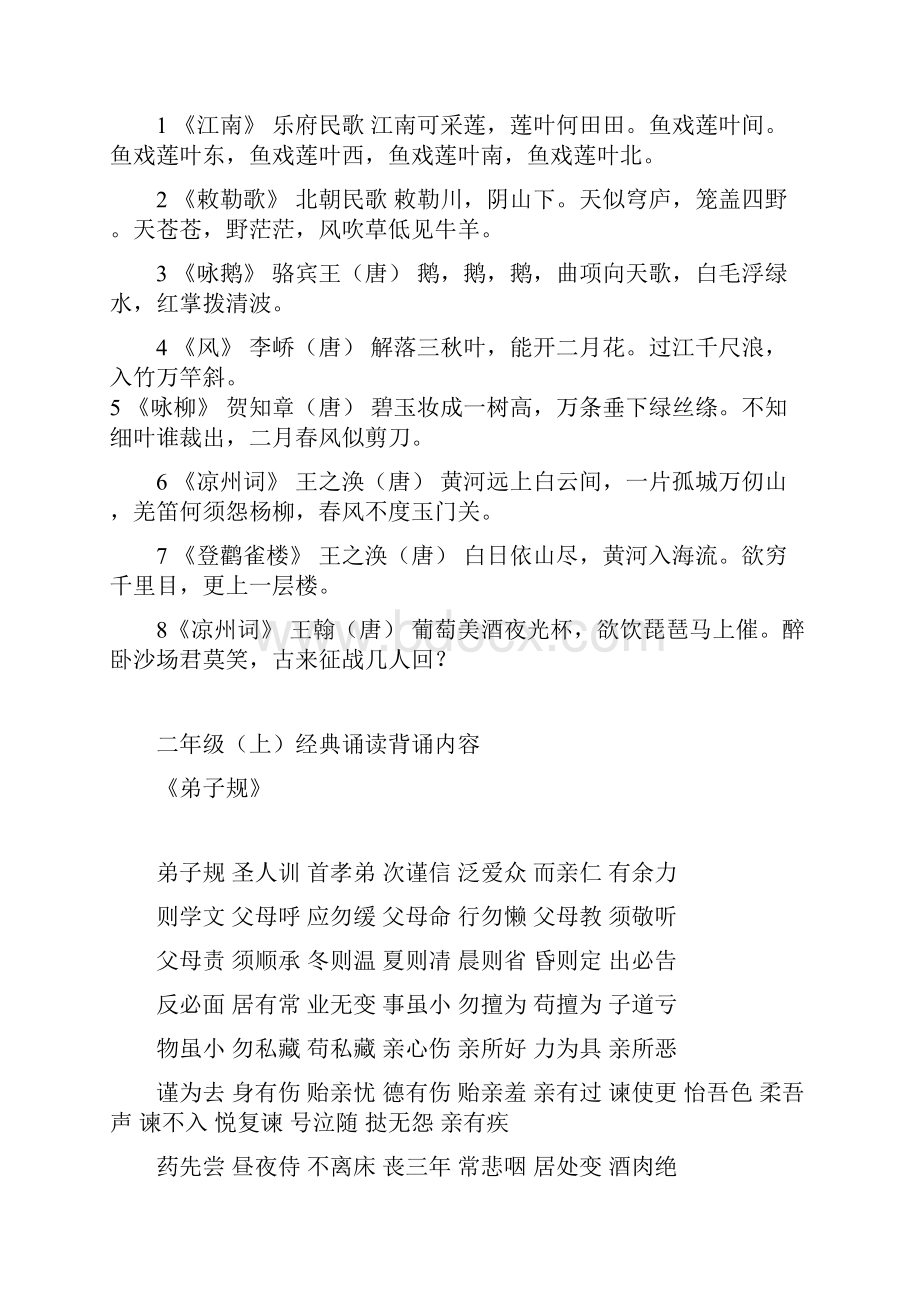 小学各年级经典诵读内容复习过程.docx_第2页