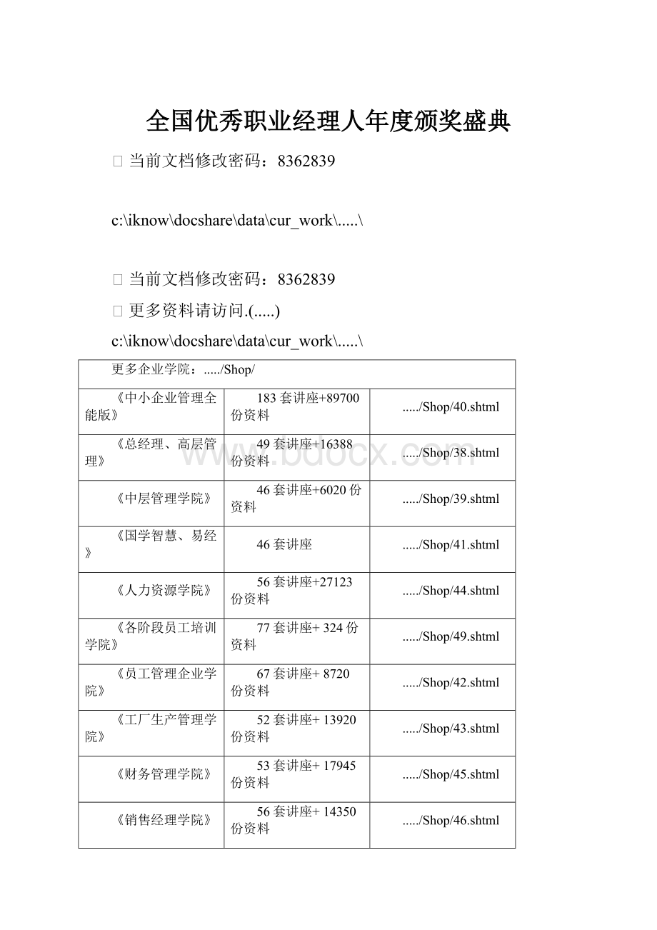 全国优秀职业经理人年度颁奖盛典.docx